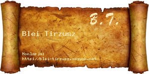 Blei Tirzusz névjegykártya